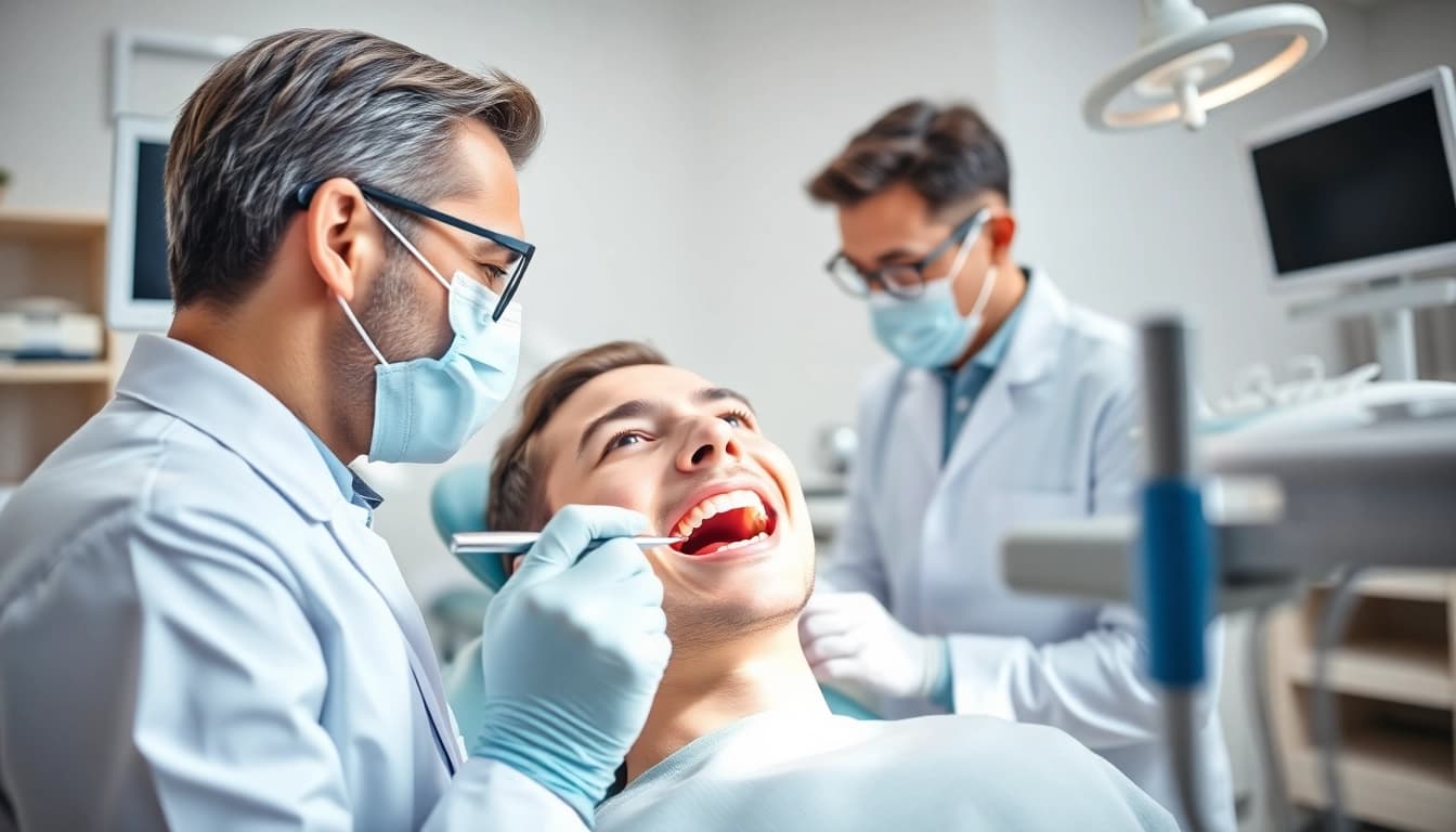 Experienced dentists grand rapids mn working with a patient in a modern dental clinic.