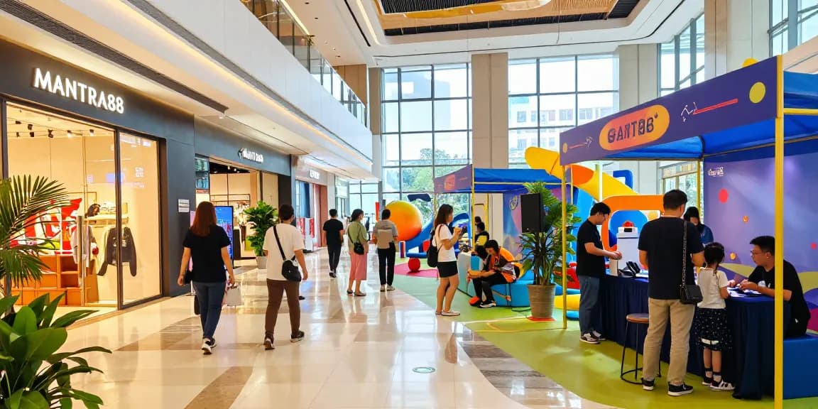 Visit MANTRA88 for a vibrant commercial and entertainment experience, showcasing lively shopping and recreational activities.