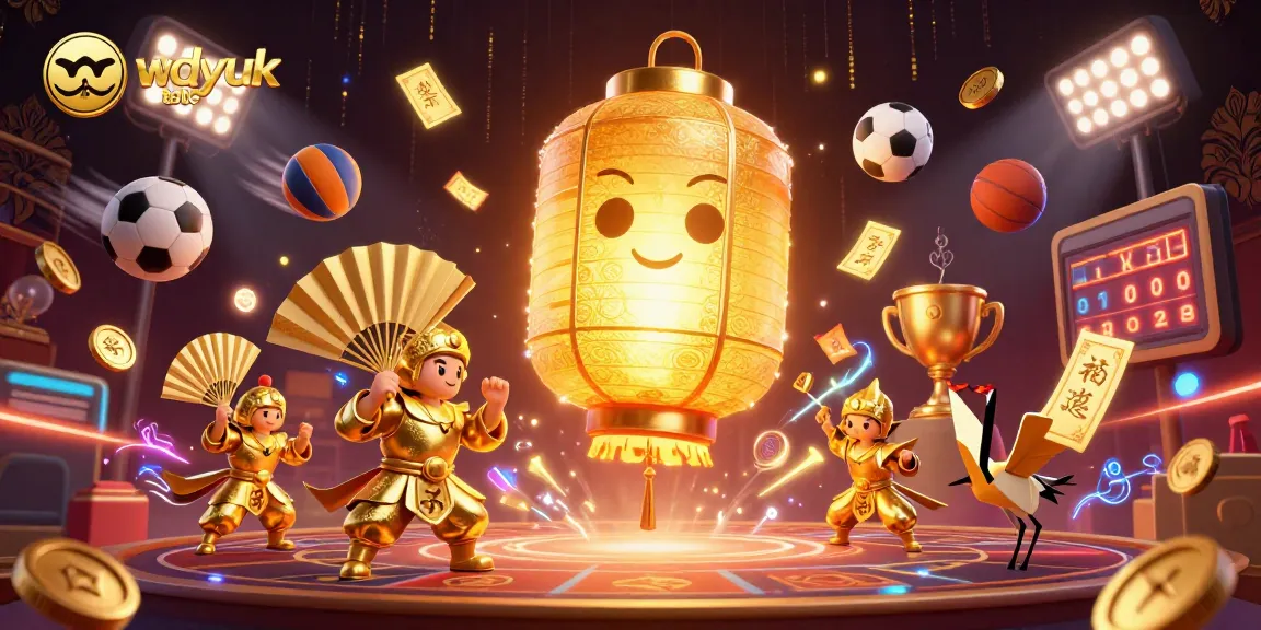 Experience the thrill of wdyuk toto with a dynamic scene of golden lanterns and festive sports action.