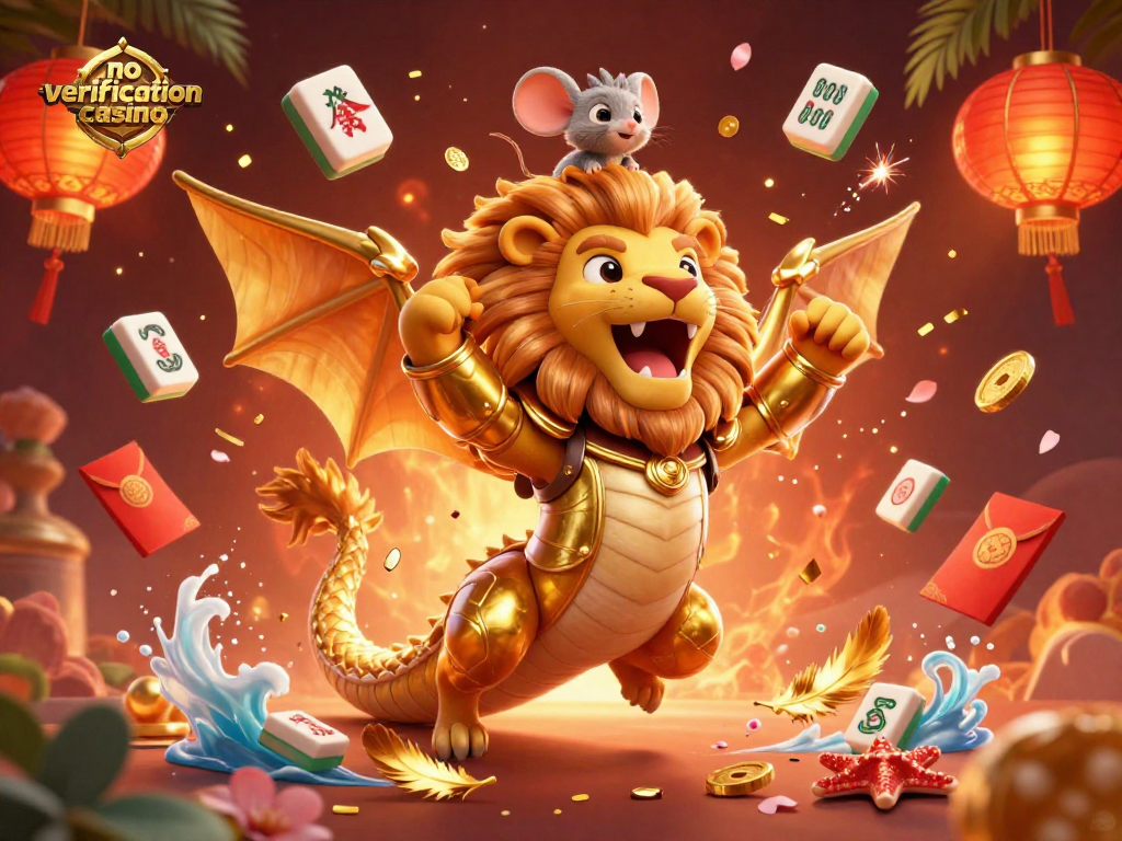 Experience the thrill of gameplay at the no verification casino with a dynamic chimera and lucky symbols.
