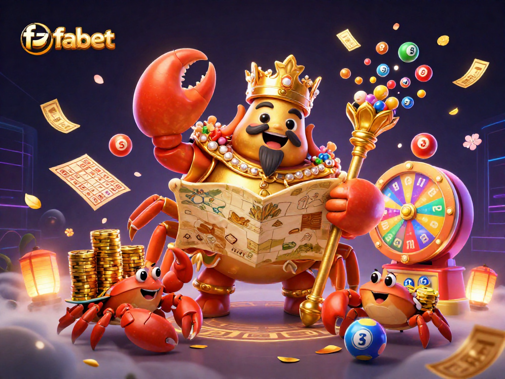 Join fabet's exciting lottery adventure with a golden crab emperor amidst dynamic games and fun!