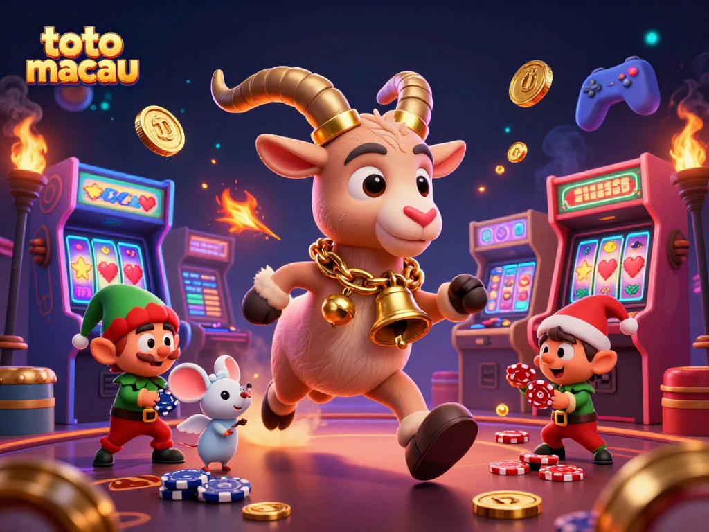 Engage in thrilling gameplay with toto macau as gremlins steal poker chips in a festive casino scene.