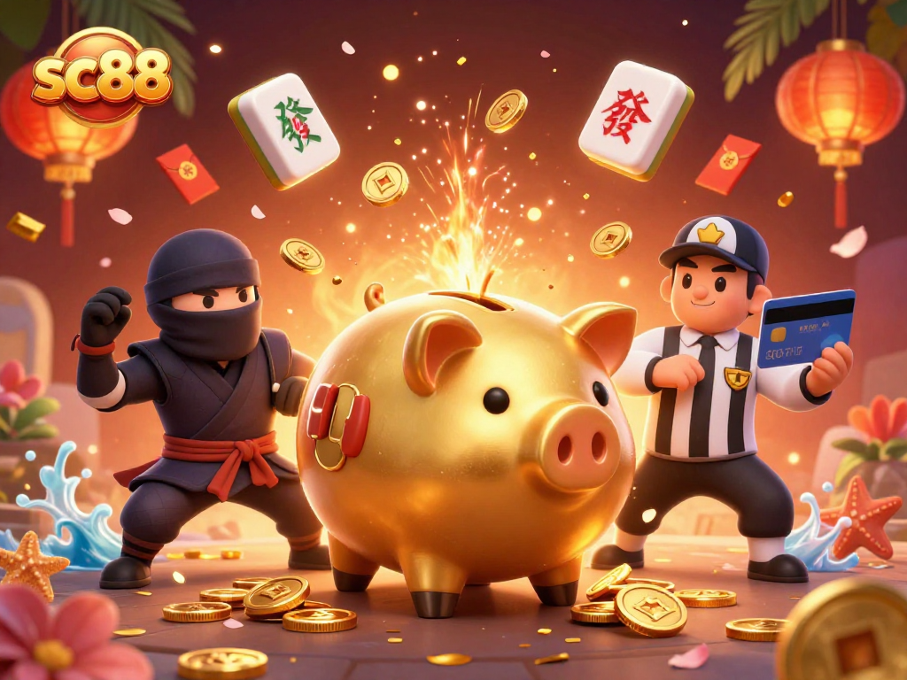 Experience thrilling wins with sc88 as cartoon characters celebrate in a lively casino scene.