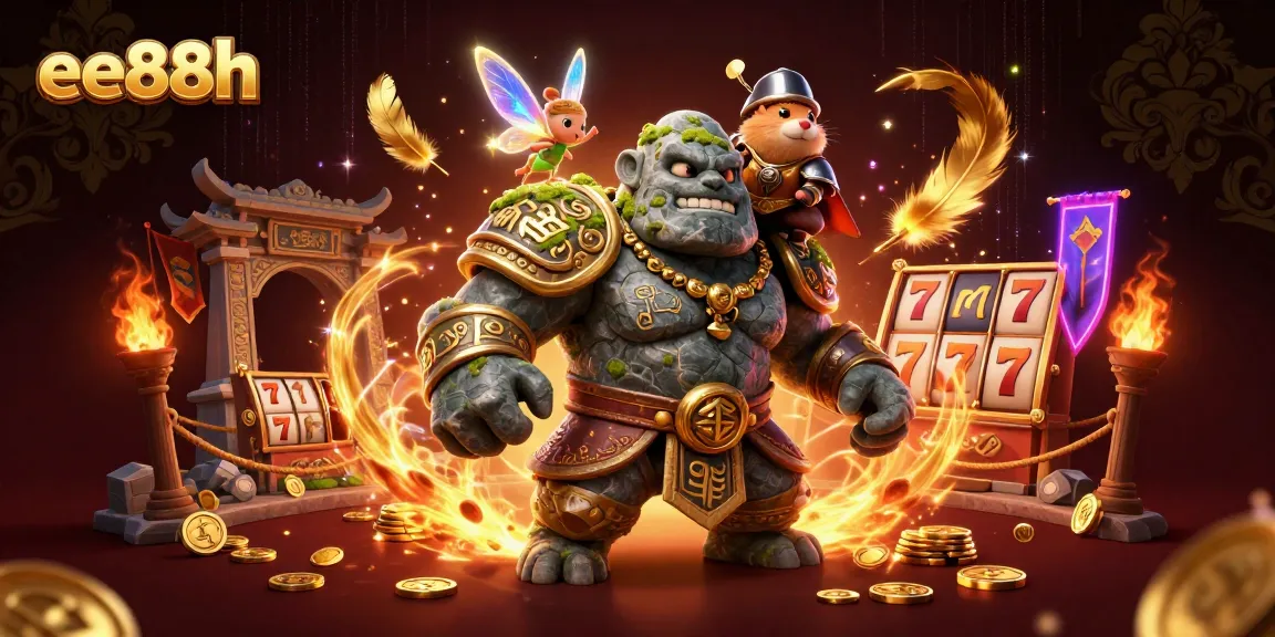 Engage with ee88h by spinning slot reels and casting winning spells in a vibrant casino scene.