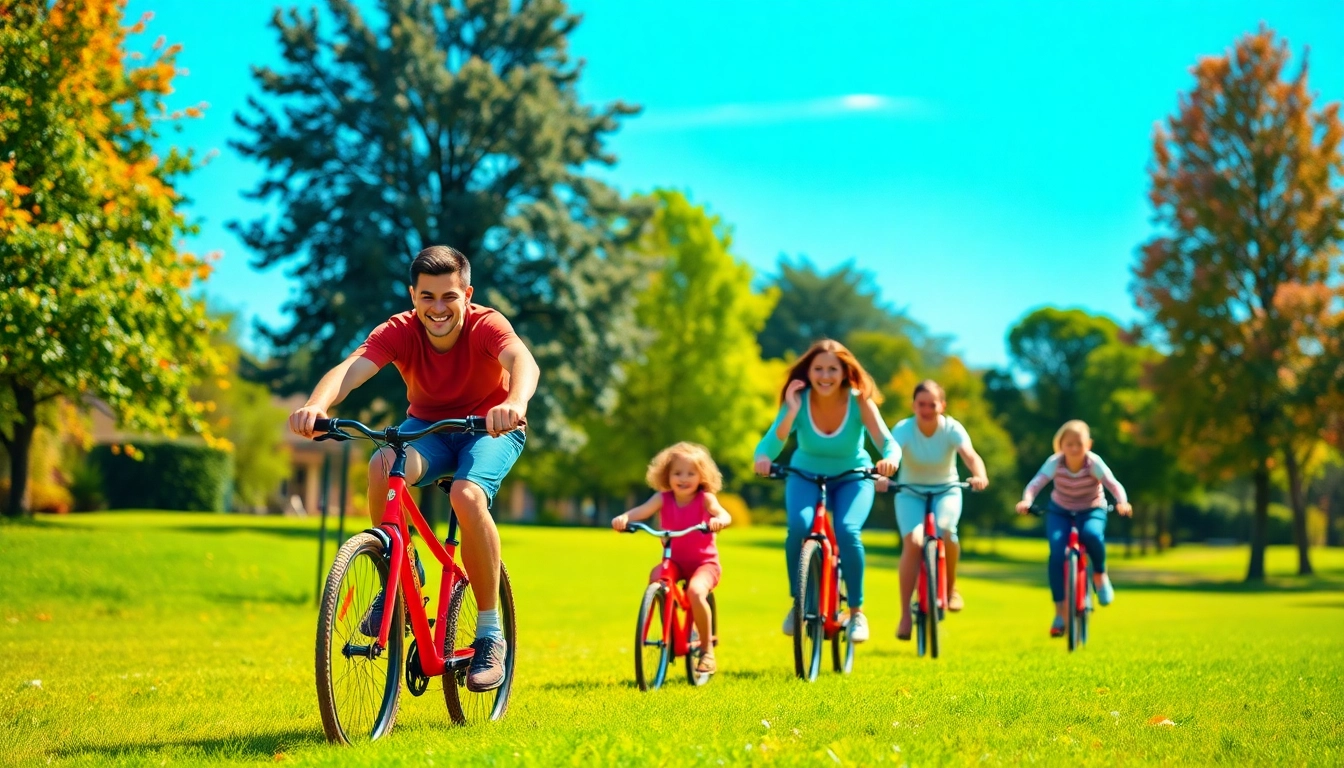 Promoting a Healthy Life through outdoor family activities in a sunny park.