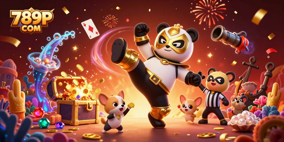 Experience 789P COM action in a vibrant casino scene with dynamic characters and treasures.