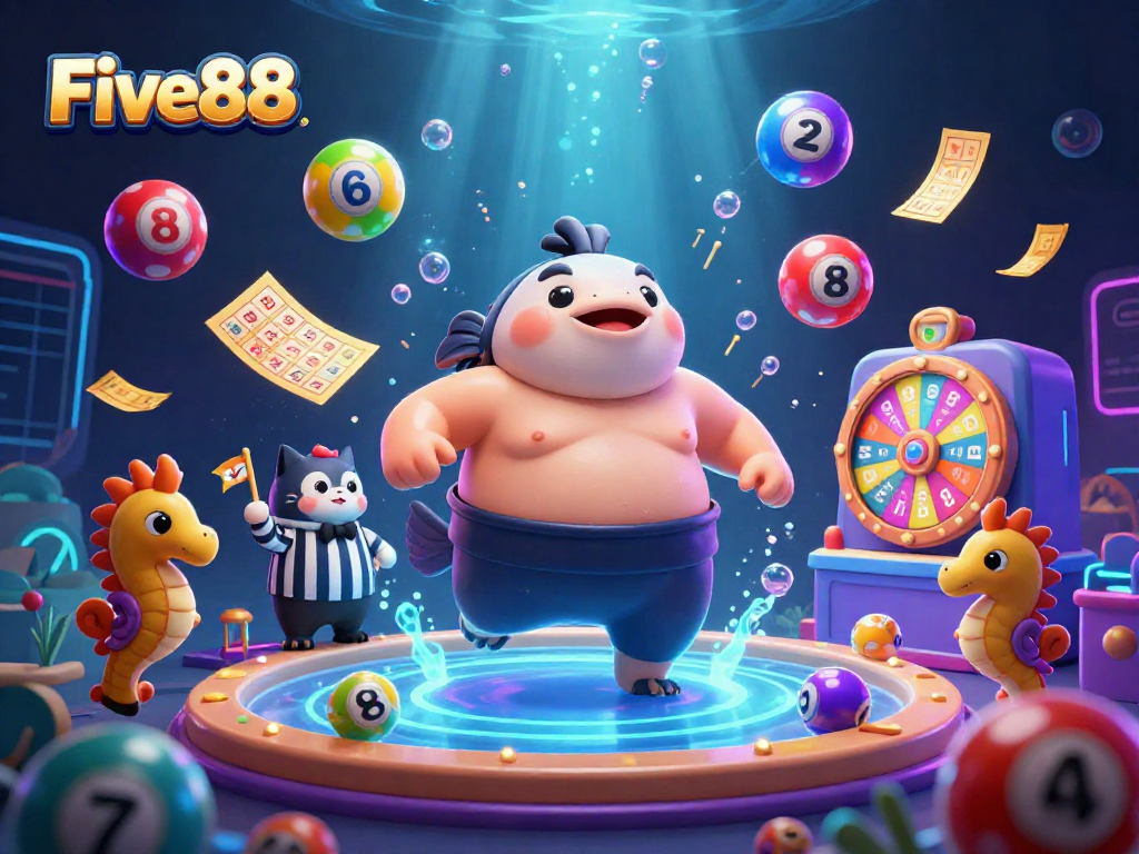 Experience thrilling wins at Five88 with the exciting underwater lottery game featuring vibrant characters.