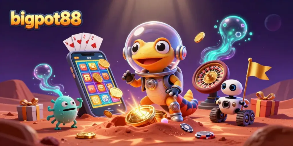 bigpot88 menawarkan permainan slot yang mengesankan dengan gecko Martian dan elemen permainan menarik.