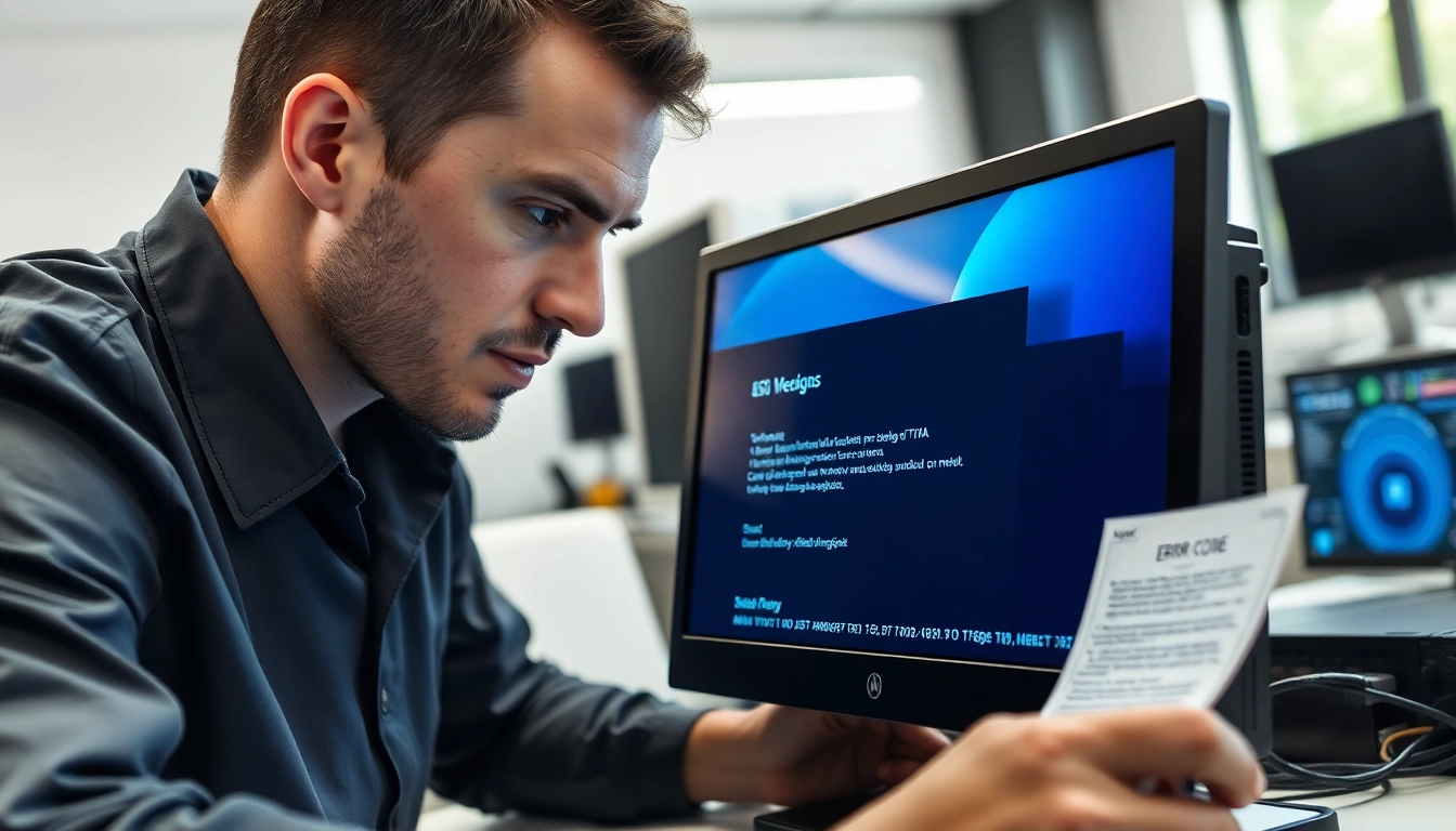 Fix Windows errors efficiently with https://errorcodereference.com while a technician repairs a computer.