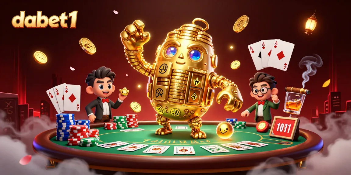Experience the vibrant energy of dabet1 with a captivating casino scene featuring a golden golem.