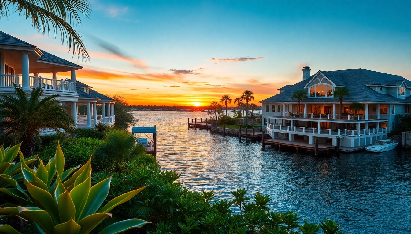 Choose your dream waterfront homes for sale Pensacola FL featuring beautiful architecture and stunning sunset views.