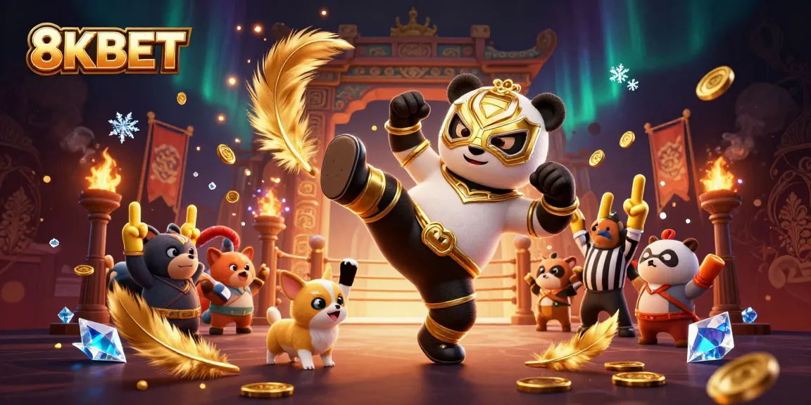 Experience exhilarating action at 8KBET with animal fighters and vibrant casino elements.