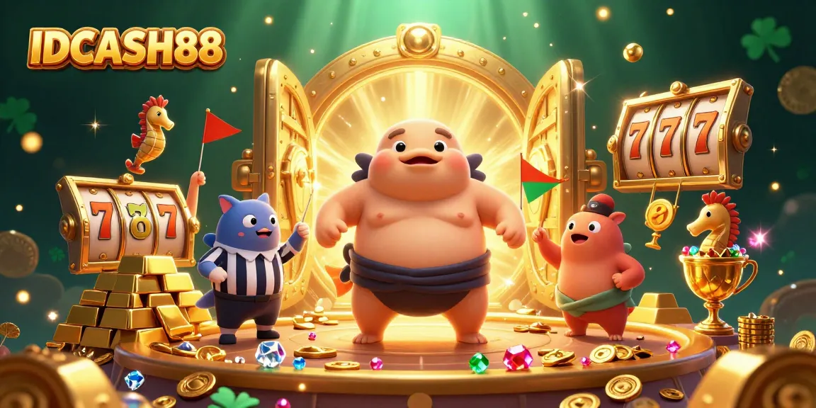 Experience thrilling jackpots and slot fun at IDCASH88 with vibrant 3D casino graphics.