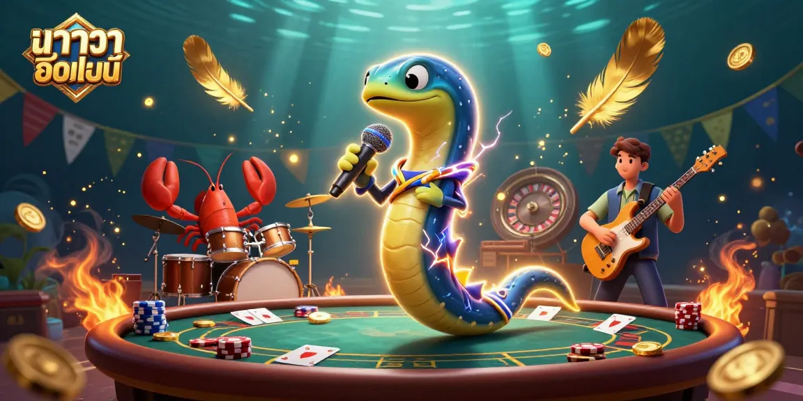 Engage in exciting บาคาร่าออนไลน์ action with a 3D cartoon electric eel DJ and dynamic casino elements.