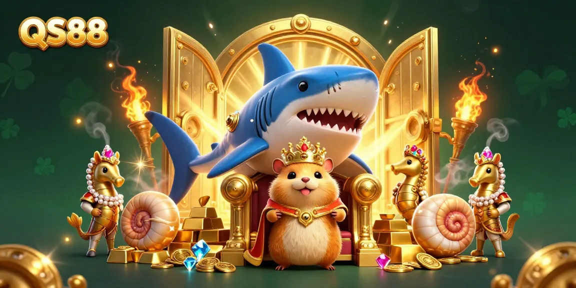 Experience the excitement of QS88 with a vibrant 3D illustration showcasing a casino adventure.