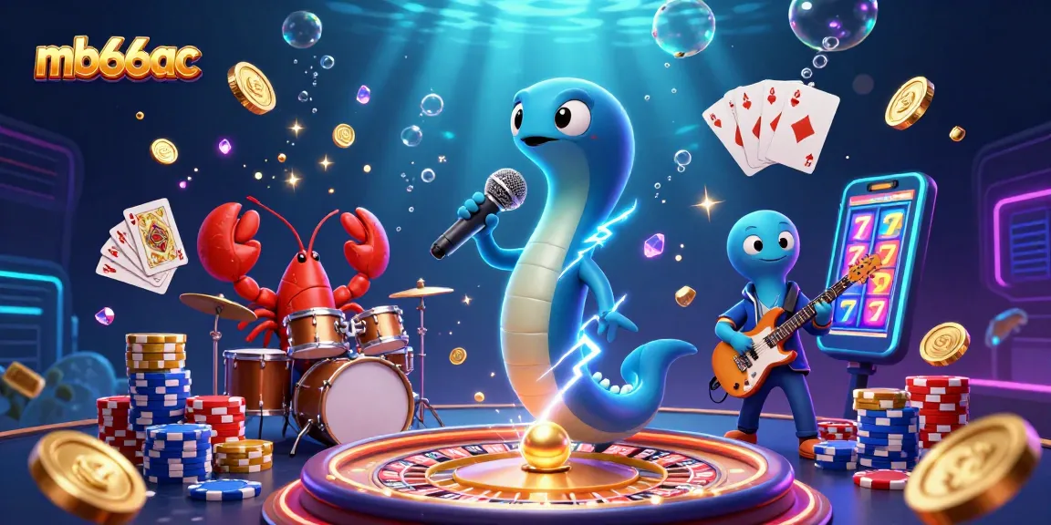 Experience mb66ac in this vibrant underwater casino scene with dynamic gaming elements and electrifying characters.