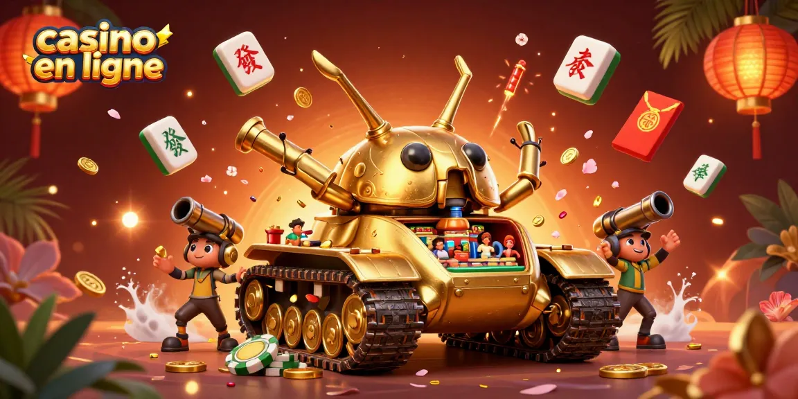 Plongez dans l'univers du casino en ligne avec ce tank doré, révélant un mini-casino dynamique.