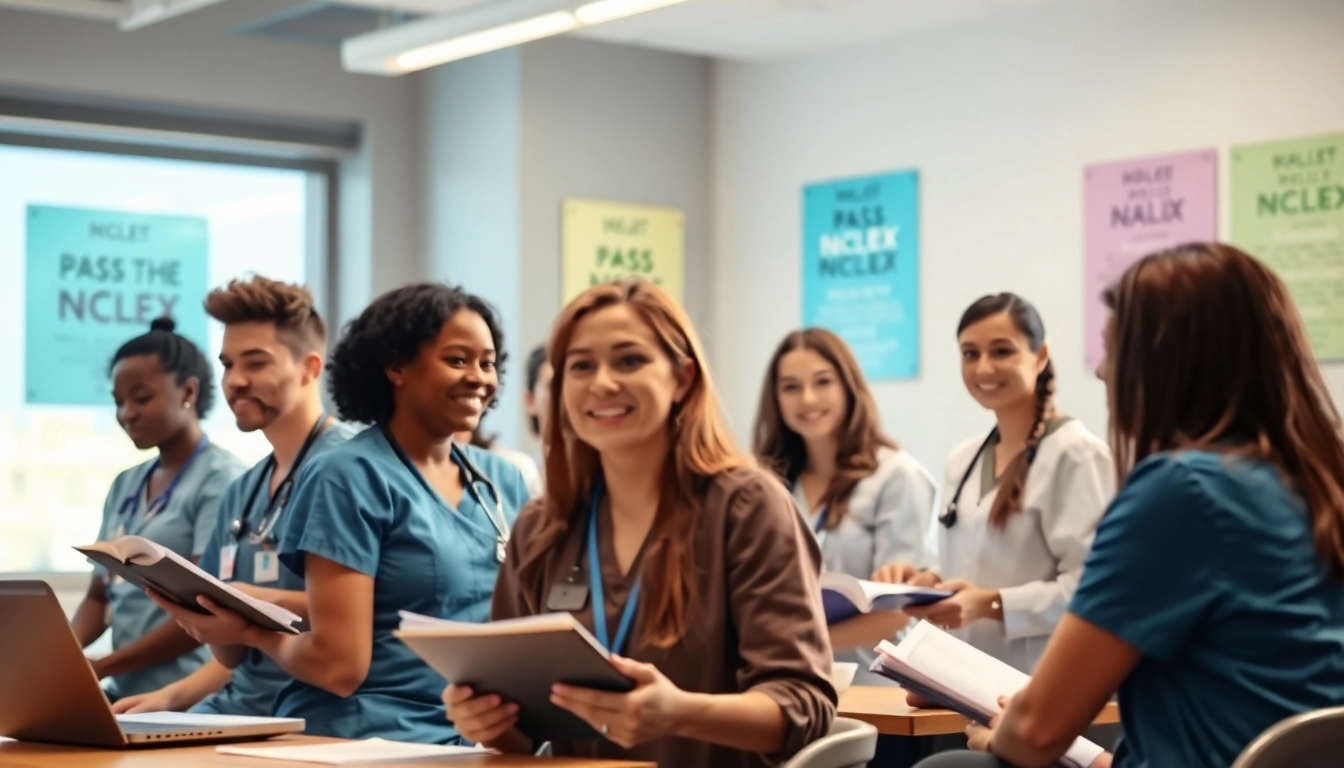 Engaged students participating in an NCLEX review session, featuring Houston NCLEX review testimonials.