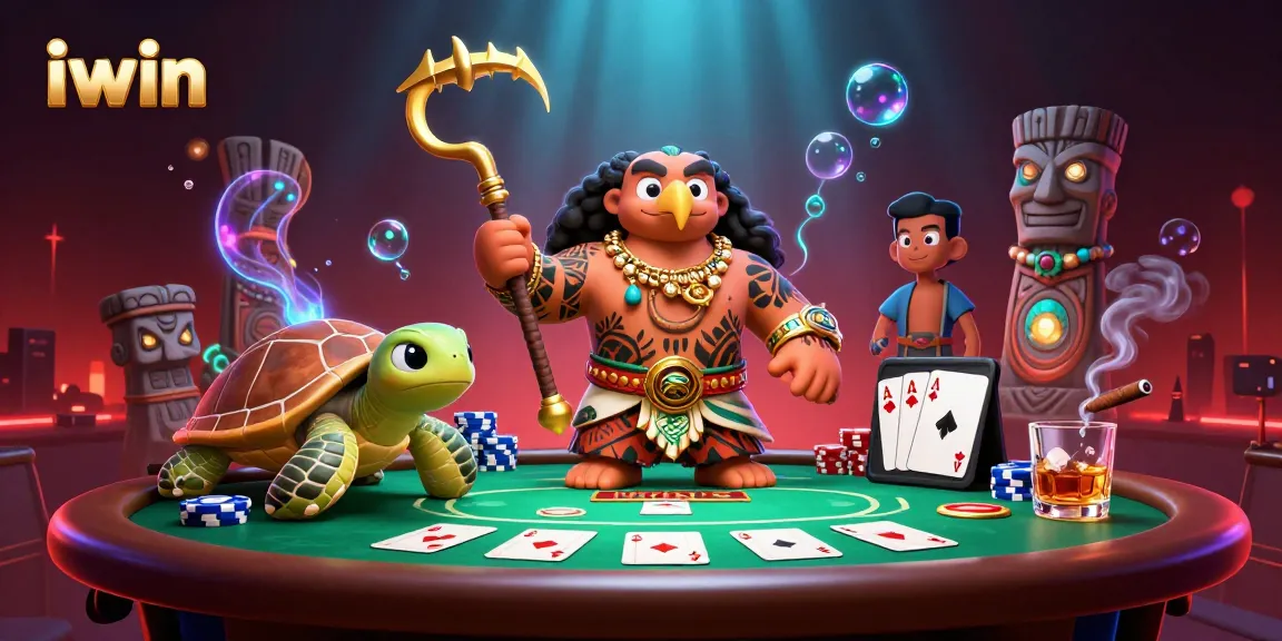 Join the iwin gaming adventure with vibrant poker elements and dynamic characters!