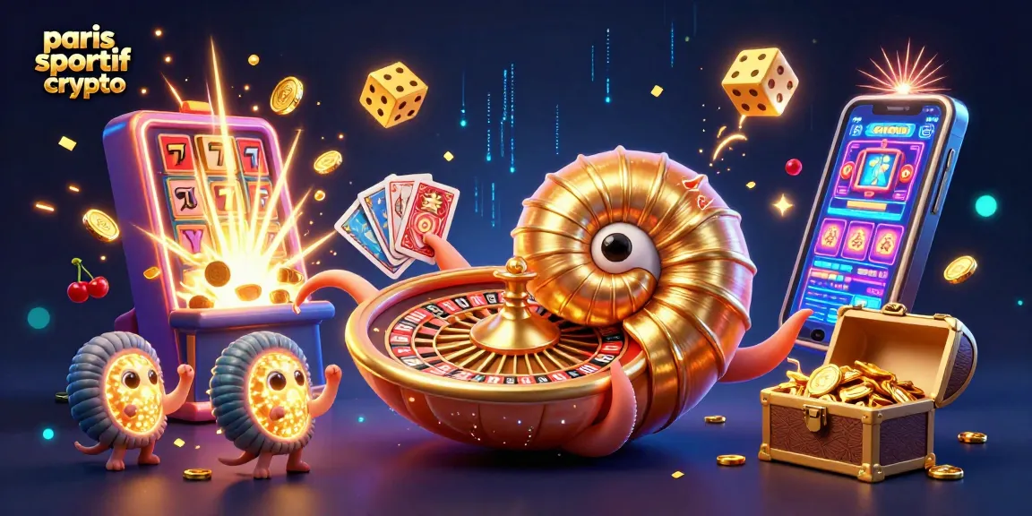 Pariez sur paris sportif crypto avec l'énorme nautilus et ses compagnons dans un décor dynamique.