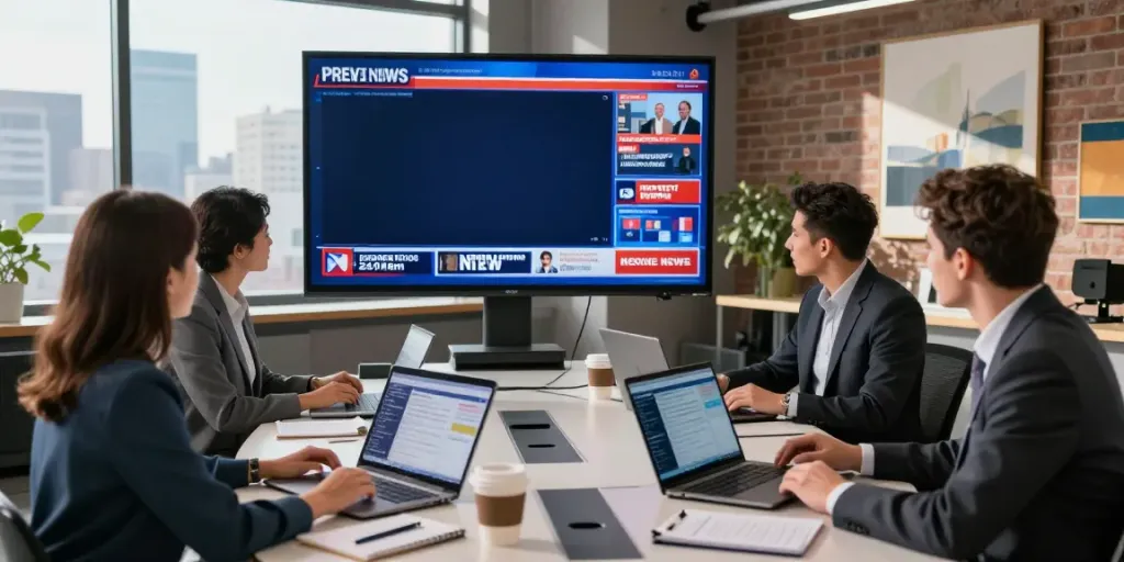 Journalists at work in a modern newsroom capturing the essence of elligilgal.com news coverage