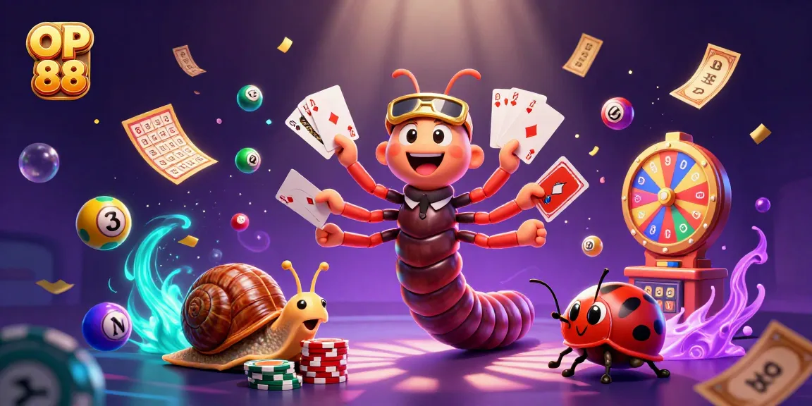 Experience the thrill of OP 88 with a millipede dealer, lottery elements, and vibrant casino atmosphere.