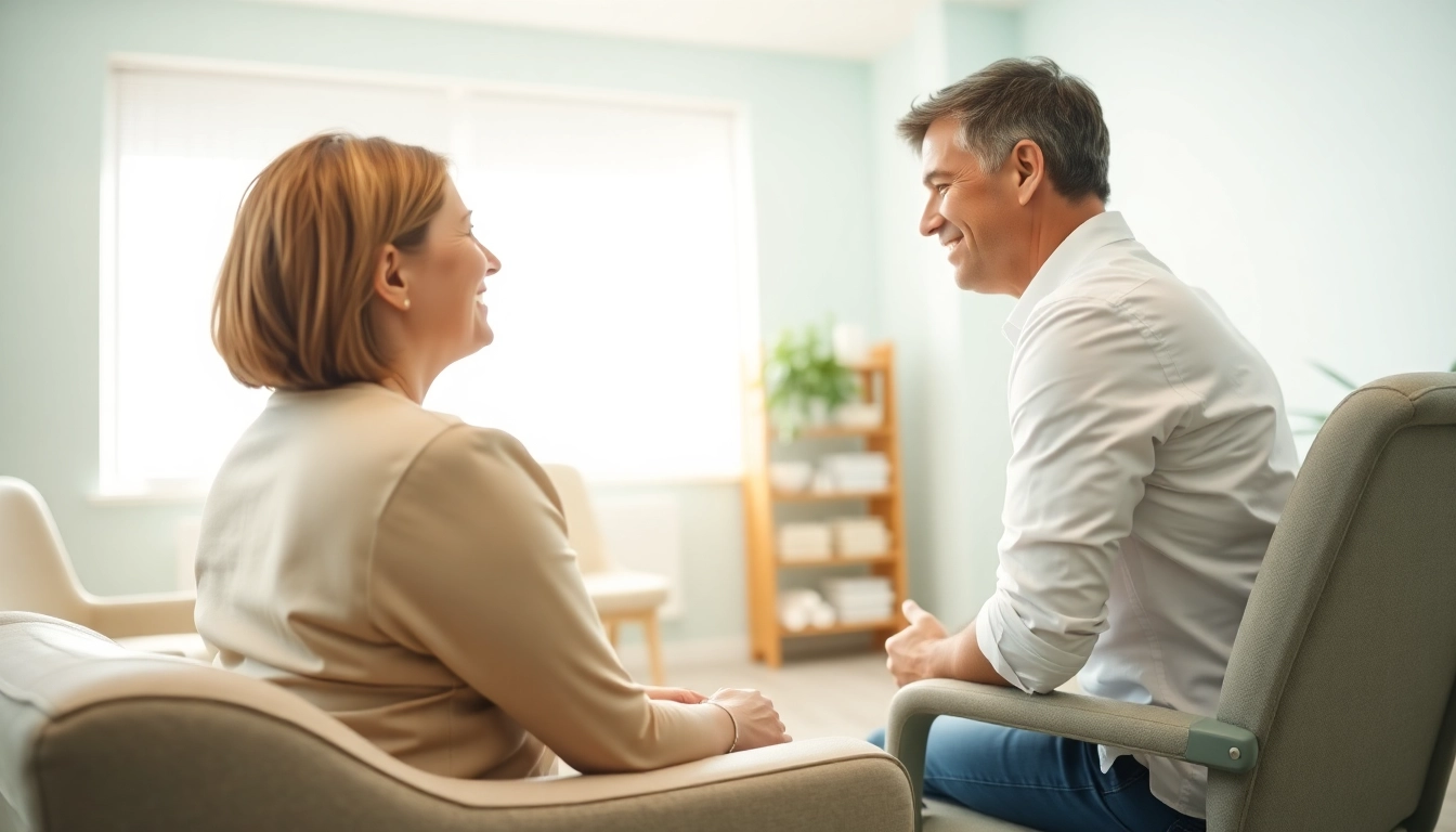 Chiropractor near me assisting a patient in a modern clinic environment, fostering a supportive atmosphere.