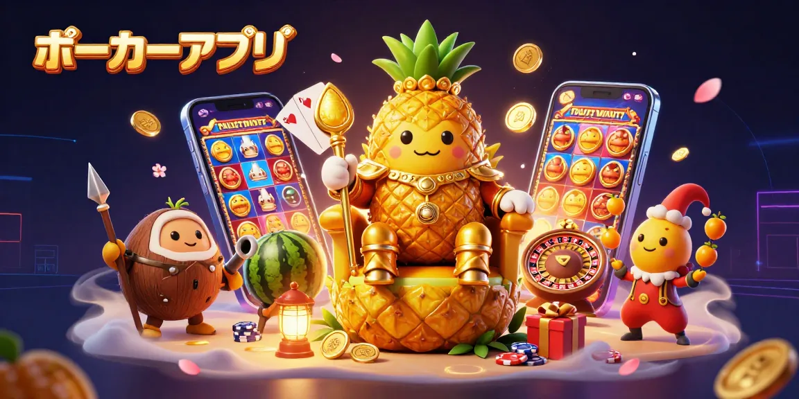 ポーカーアプリで楽しむゲームの様子を描いた賑やかなビーチカジノシーン