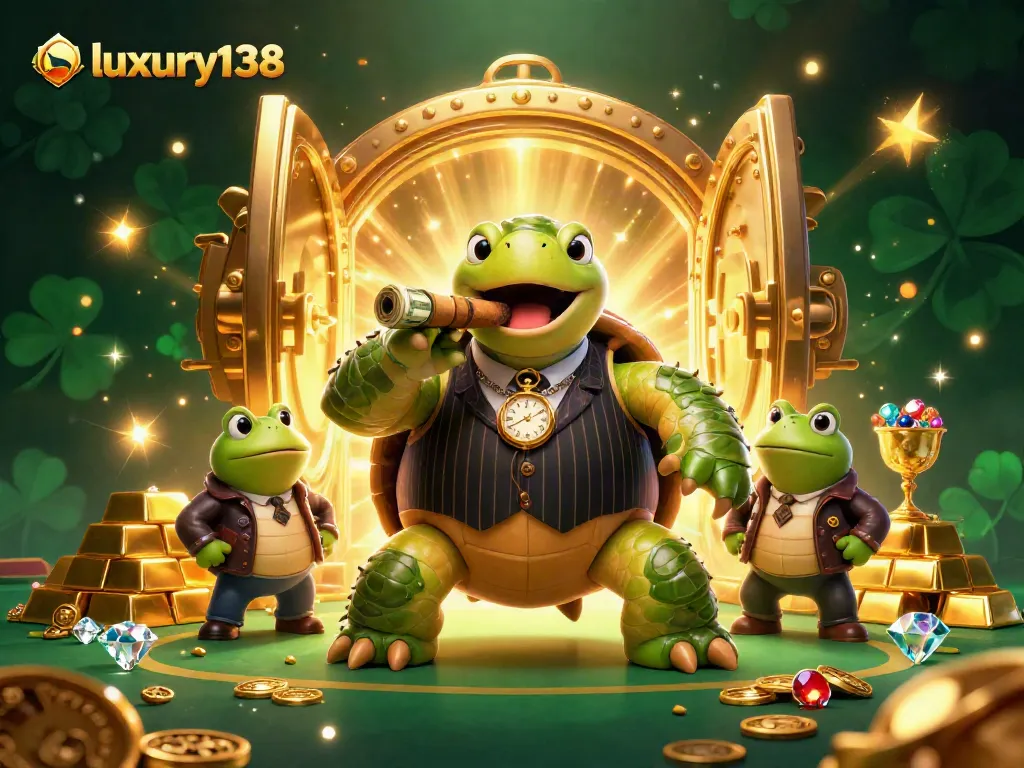Permainan seru di luxury138 dengan karakter kartun unik dan suasana kasino yang menawan.