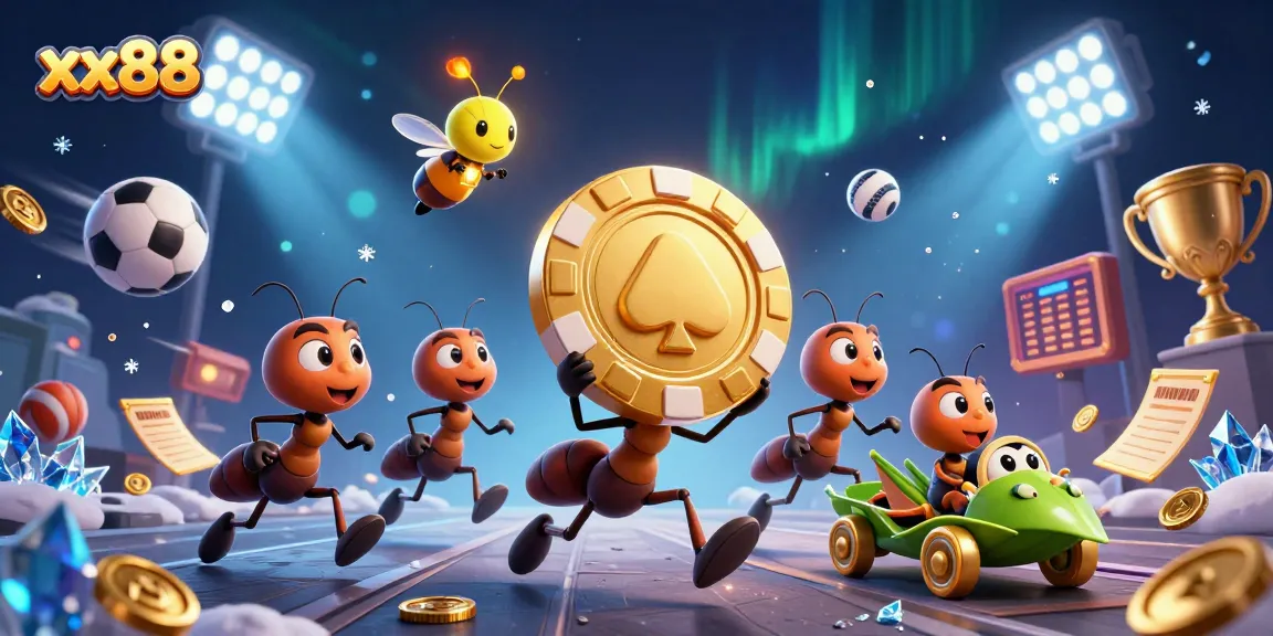Experience the thrilling heist at xx88 with animated ants, sports elements, and dynamic gameplay!