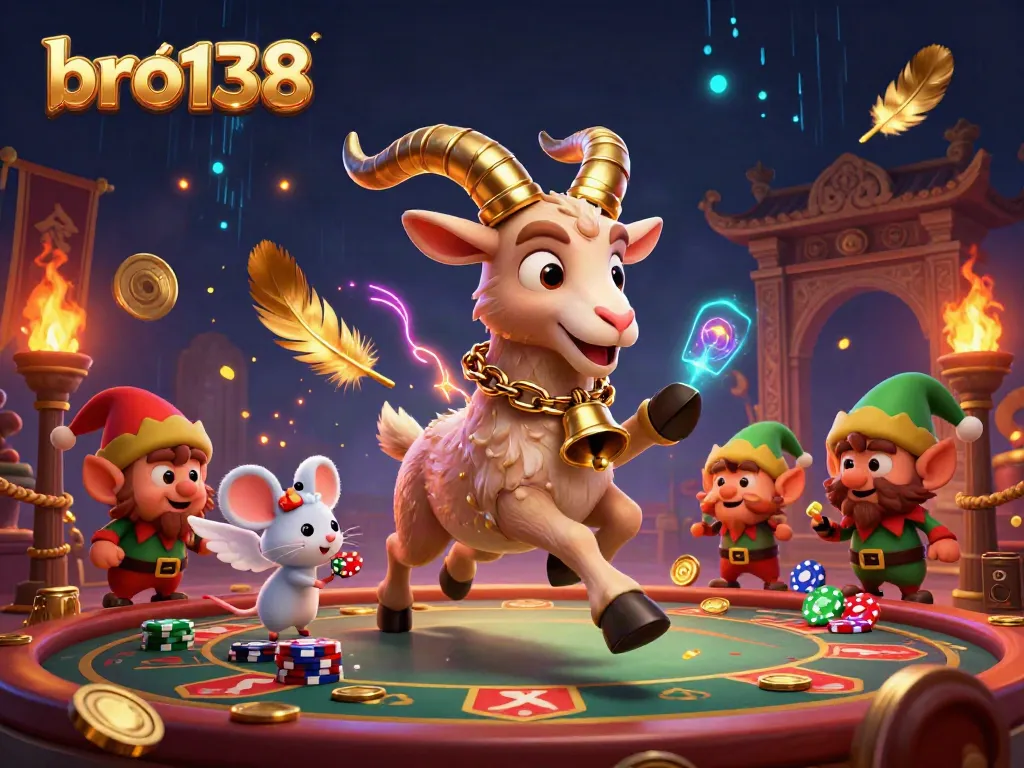 Experience the excitement of bro138 with a festive Krampus casino scene and mischievous gremlins stealing chips.