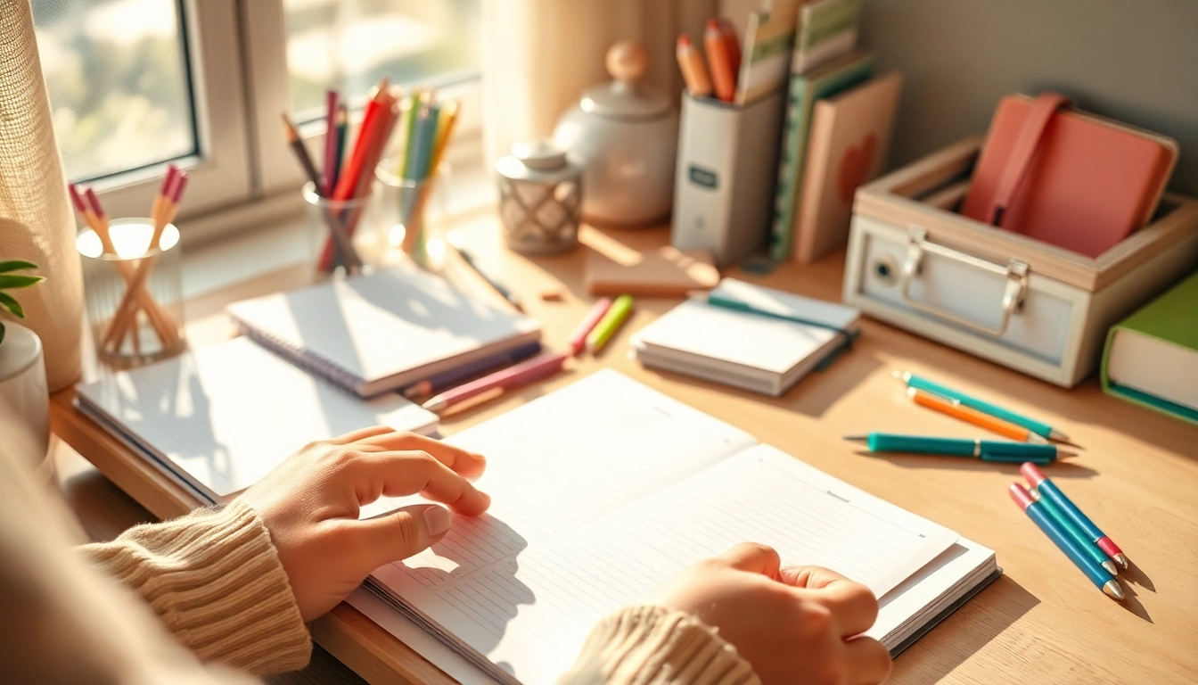 Create Your Perfect Planner with personalized designs and colorful stationery on a cozy desk.