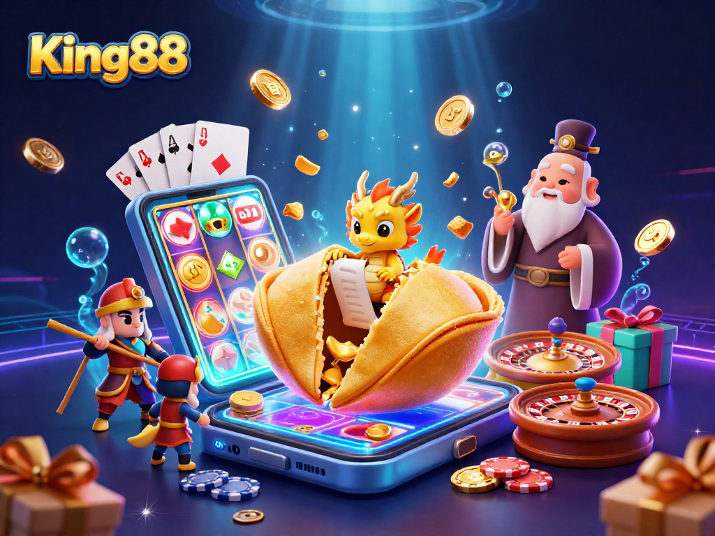 Experience King88's exciting gaming adventure with a rich casino atmosphere full of action.
