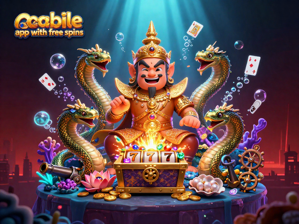 Experience the excitement of a mobile casino app with free spins featuring vibrant underwater elements and dynamic characters.