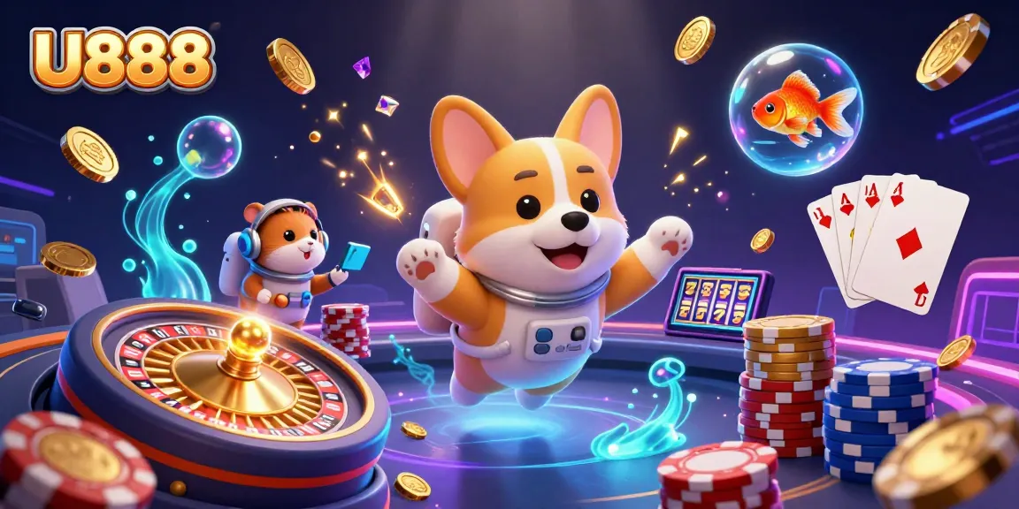 U888 delivers exciting casino gameplay with astronauts and golden coins floating in space.