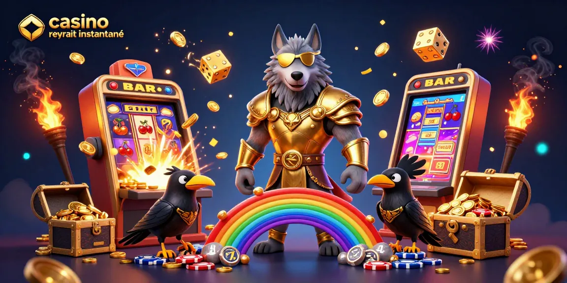 Le casino crypto retrait instantané : une illustration dynamique d'Odin et ses compagnons devant un pont en jetons.
