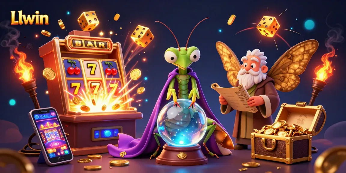 Experience thrilling wins and jackpots with Llwin in a vibrant casino scene filled with dynamic characters.