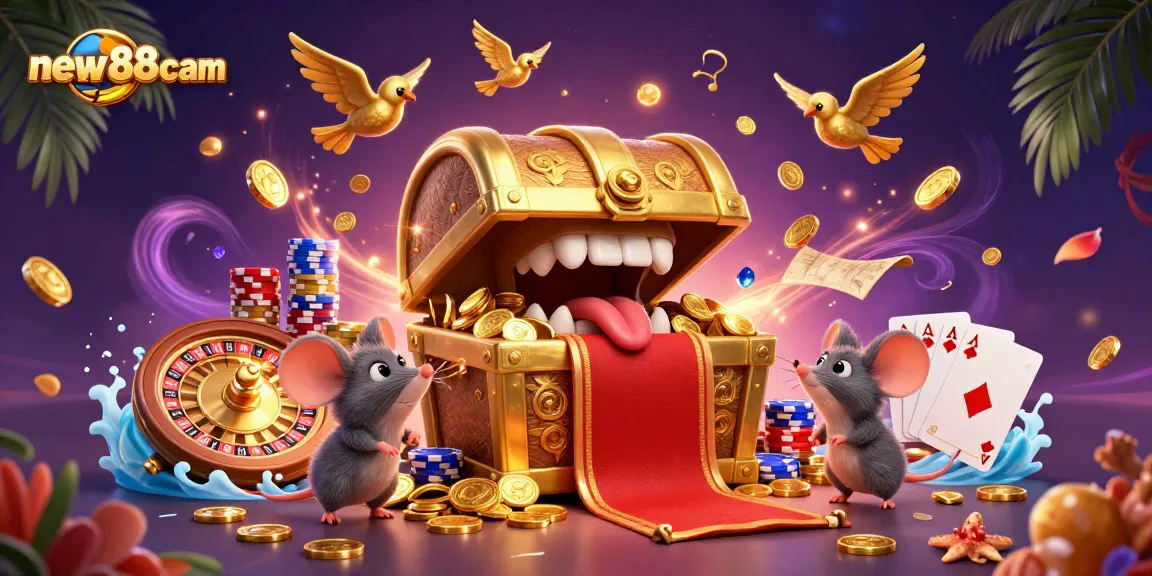 Spin and win at new88cam with vibrant casino elements and enticing treasures!