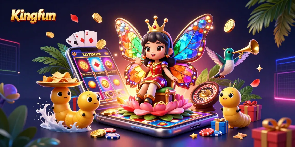 Kingfun's vibrant gaming scene features unique characters and interactive gambling elements.