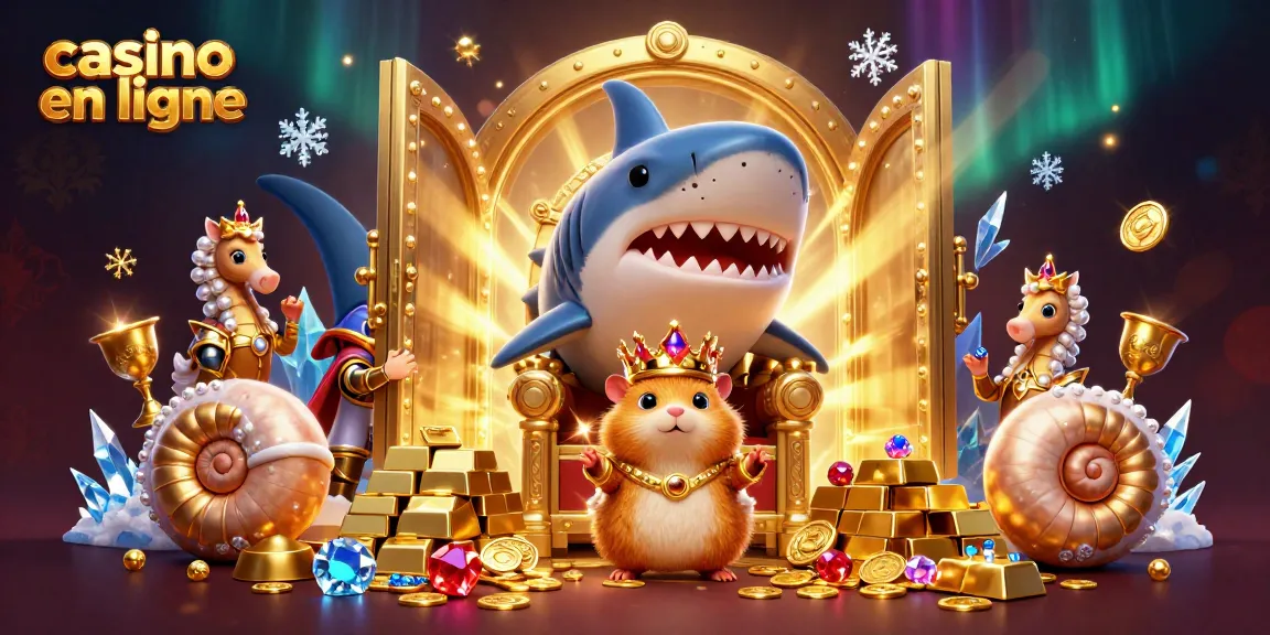 Profitez des jeux de casino en ligne avec un roi hamster doré et des gardes en mer