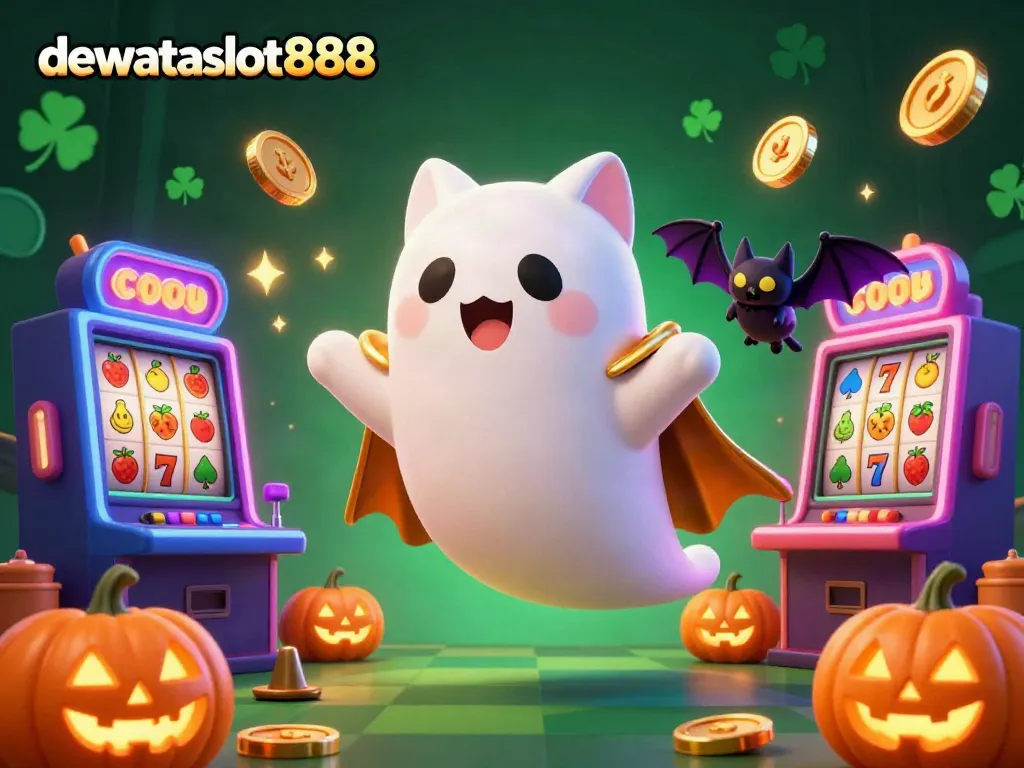 Permainan slot seru di DEWATASLOT888 dengan karakter unik dan suasana kasino yang meriah.