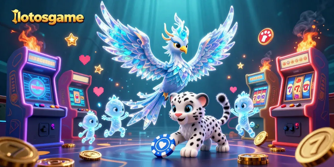 Experience the excitement of lotosgame with a dynamic casino-themed illustration featuring an ice phoenix!