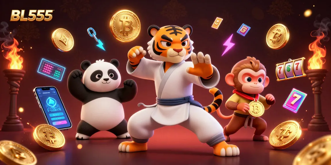 Engage with BL555 action as the kung fu tiger master leads a dynamic gaming scene.