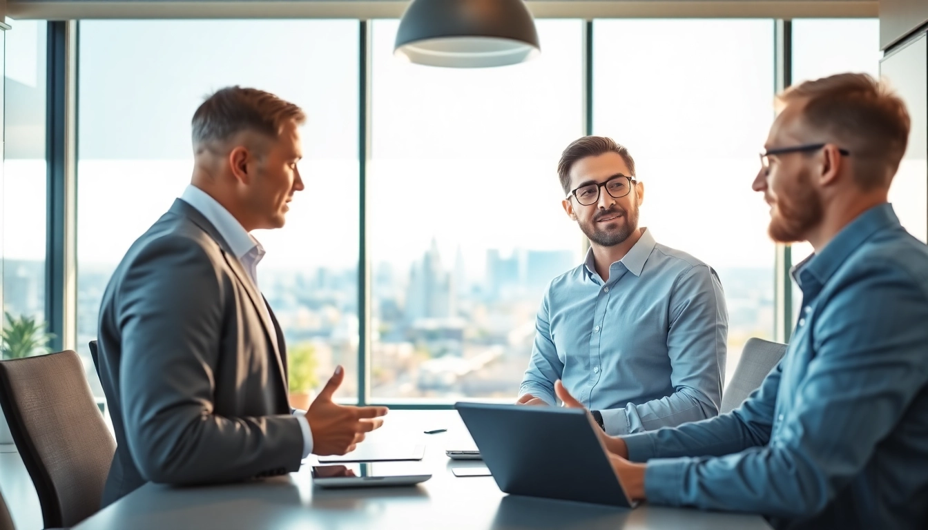 Business coach near Sacramento engaging with a client in a professional office setting.