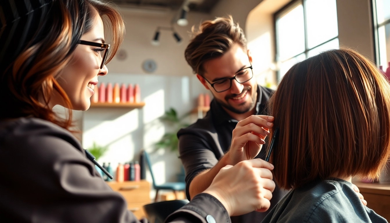 Watch a professional hair stylist expertly crafting a stunning haircut in a modern salon.