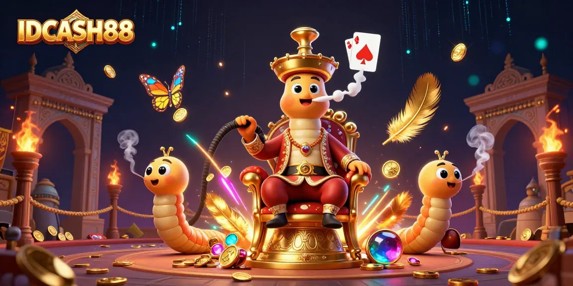 Spin with IDCASH88 in a vibrant 3D casino scene filled with poker symbols, golden coins, and dynamic energy.