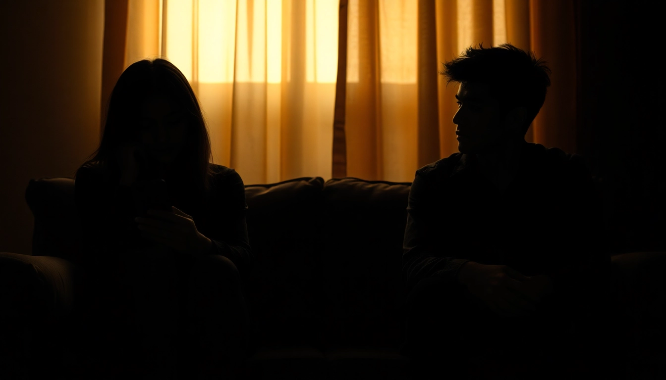 Illustration depicting signs of emotional infidelity in relationship through distracted individuals, symbolizing emotional distance.