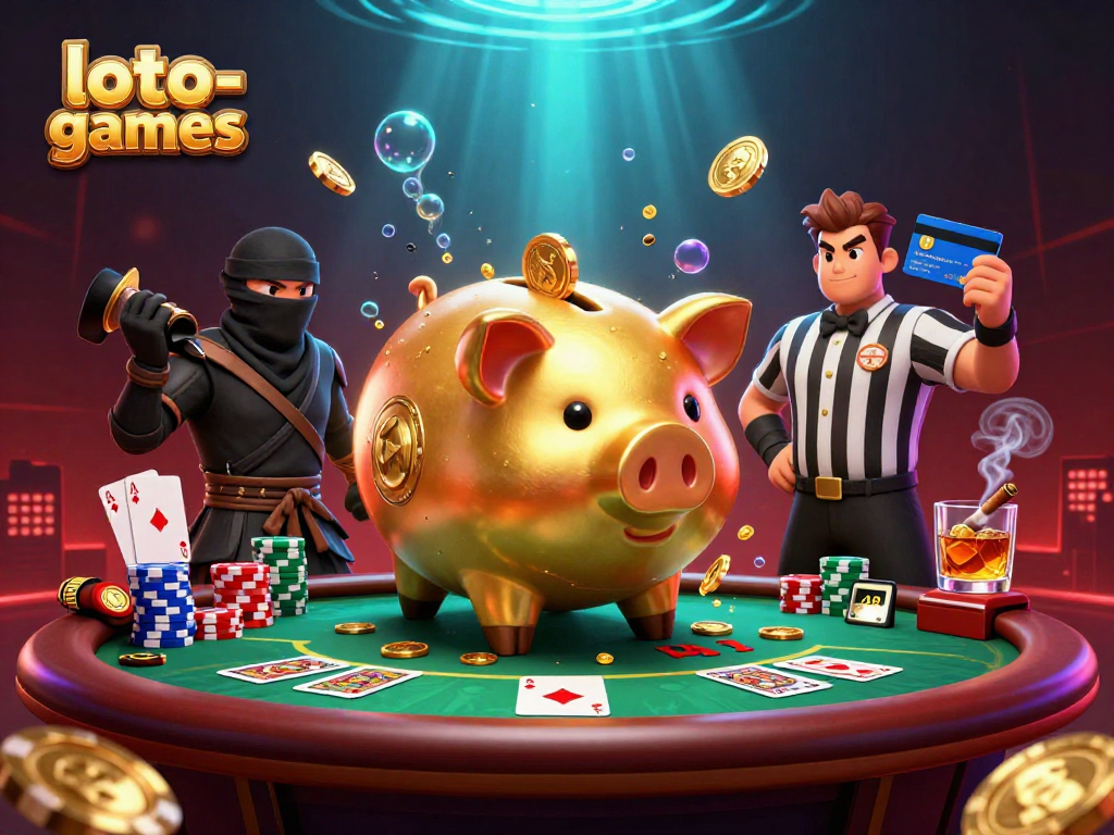 Engage with loto-games through an ultra-detailed 3D scene of dynamic poker action featuring unique characters.