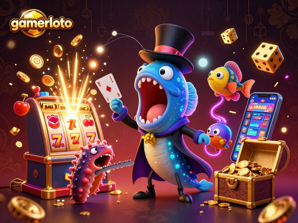 Experience the magic of gamerloto with an enchanting deep-sea casino scene featuring vibrant characters and thrilling game elements.