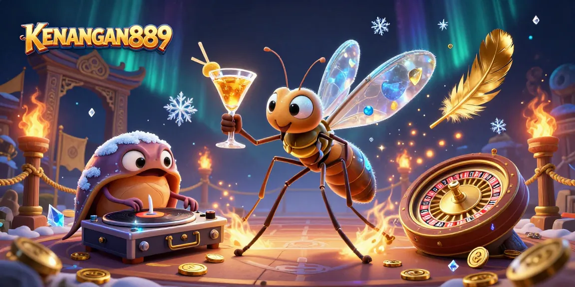 Experience the thrilling gameplay at KENANGAN889 with unique casino mascots and vibrant visuals.